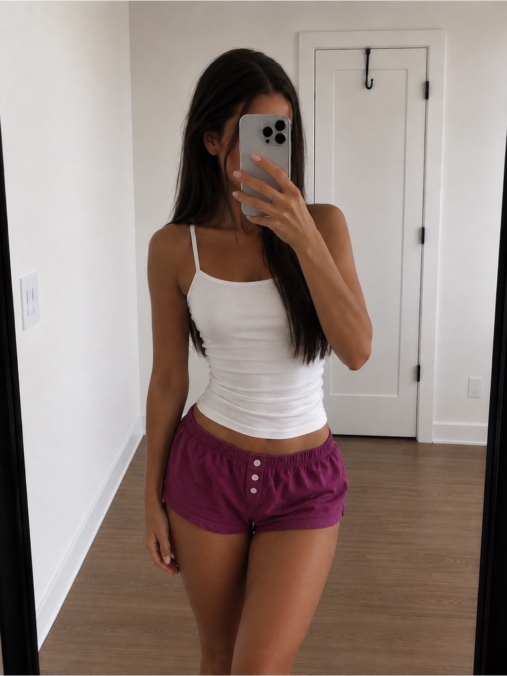 Brandy Melville Burgundy Button Front
Lounge Shorts